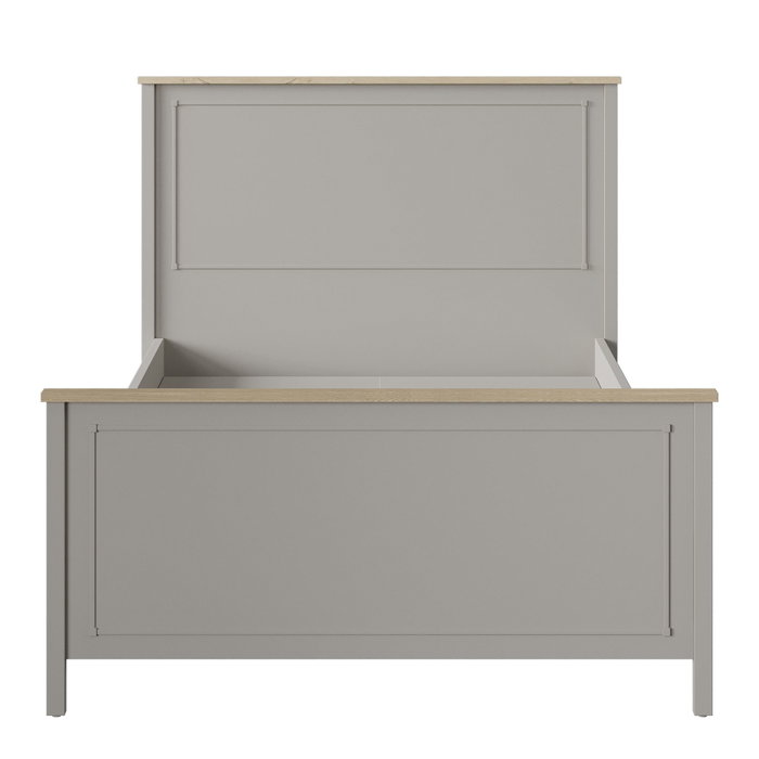 Hanah Home Cama Individual Gris y Roble